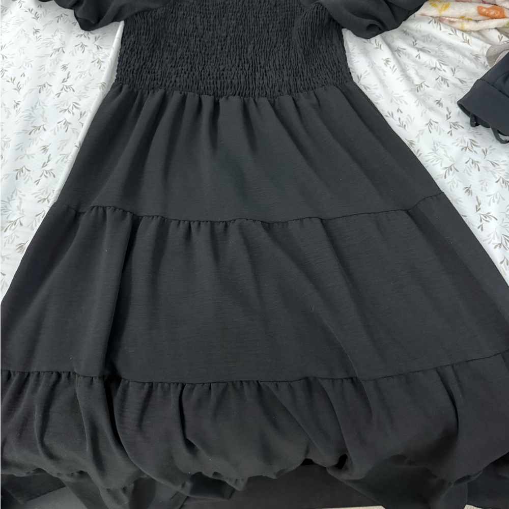 Elegant Black Tiered Dress